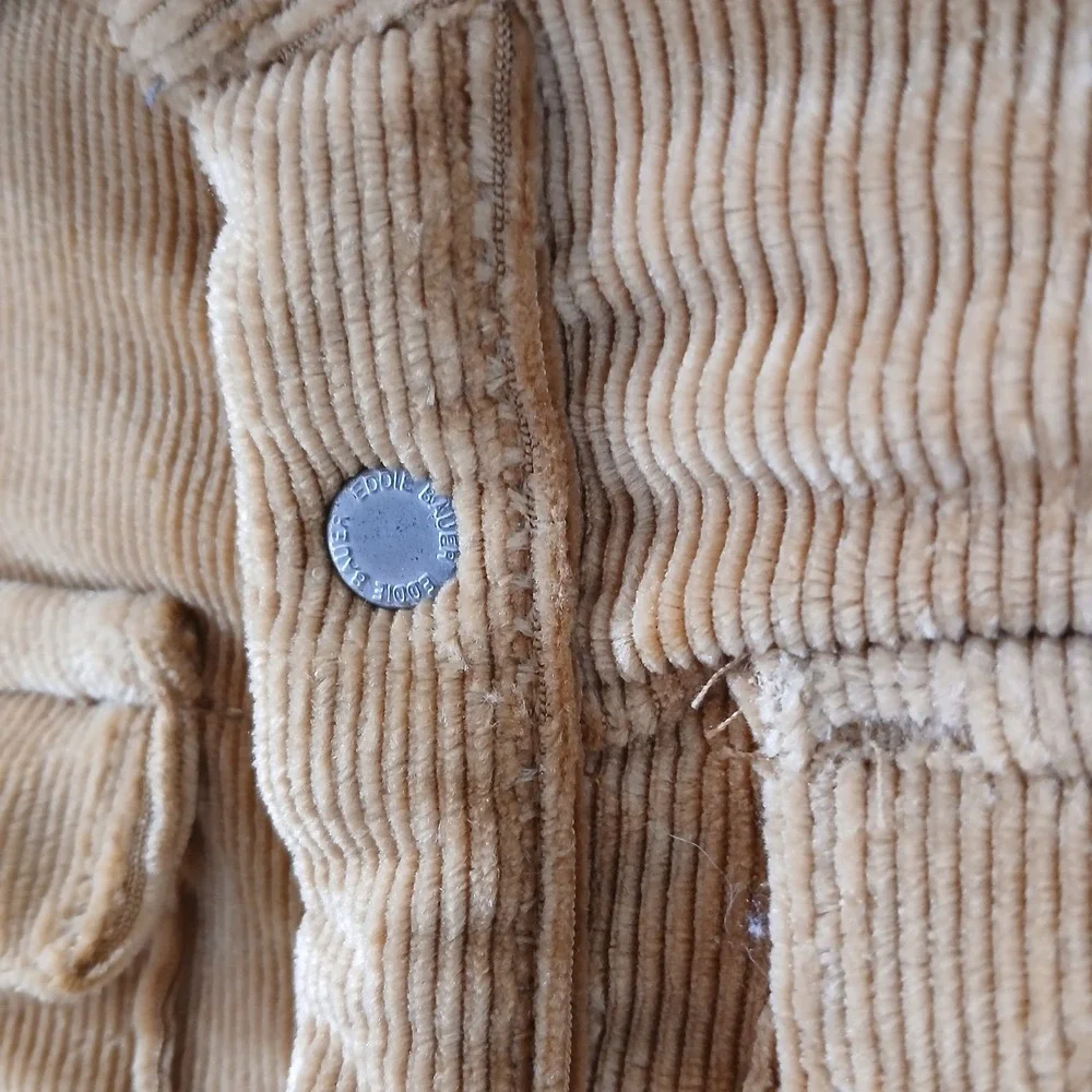 Eddie Bauer Boys 3t Jacket Corduroy Long Sleeve‎ Sherpa Lined Button up Tan - Picture 4 of 13
